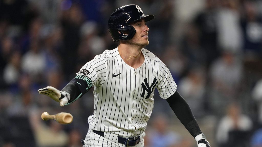 Cody Bellinger drops his bat after connecting on a two-run homer for the New York Yankees.|Art or Photo Credit: AP