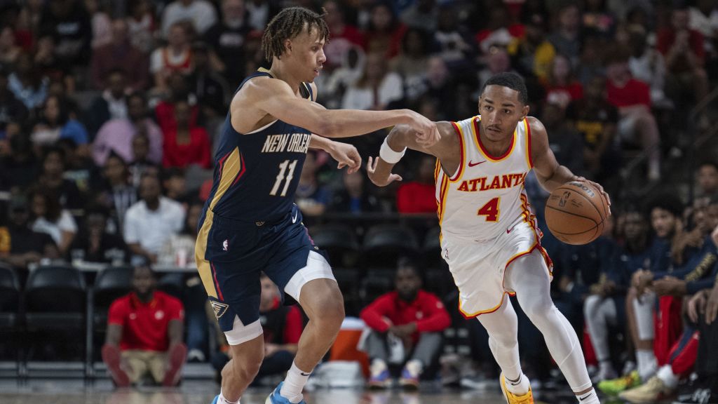 Kobe Bufkin dribbles past a New Orleans Pelicans defender. | Art or Photo Credit: AP