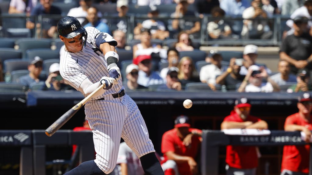 Aaron Judge hits a two-run home run during the third inning against the Washington Nationals on Wednesday in New York. | Art or Photo Credit: AP
