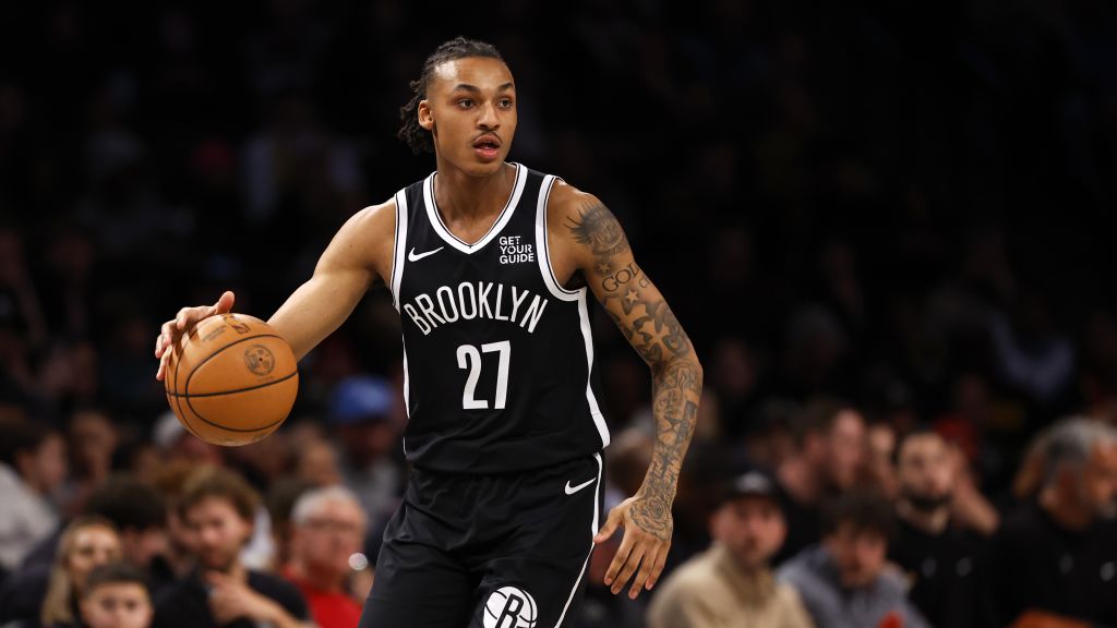 Maxwell Lewis dribbles the ball against the Atlanta Hawks on March 16, 2025.|Art or Photo Credit: AP