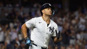 Giancarlo Stanton had five RBIs Tuesday night against the Washington Nationals.|Art or Photo Credit: AP