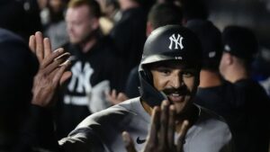 Trent Grisham celebrates his three-run home run against the Minnesota Twins on Sept. 17, 2025.|Art or Photo Credit: AP