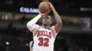 E.J. Liddell takes free throws as a member of the Chicago Bulls in 2024.|Art or Photo Credit: AP